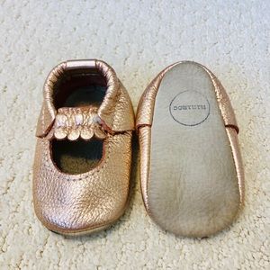 100% leather rose gold Minimoc size 2